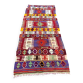 Kilim neutre géométrique tissé à la main