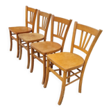 Series of 4 chairs of bistrot restaurant old 1950