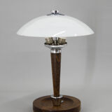 Art deco wood and glass table lamp, 1930s
