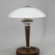 Lampe de table art déco bois et verre , années 1930