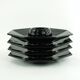 4 egg cups in opal and black tempered glass - Octime Arcoroc Luminarc France - vintage 80s