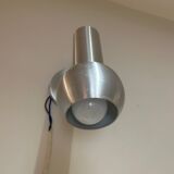 brushed metal wall light 1970