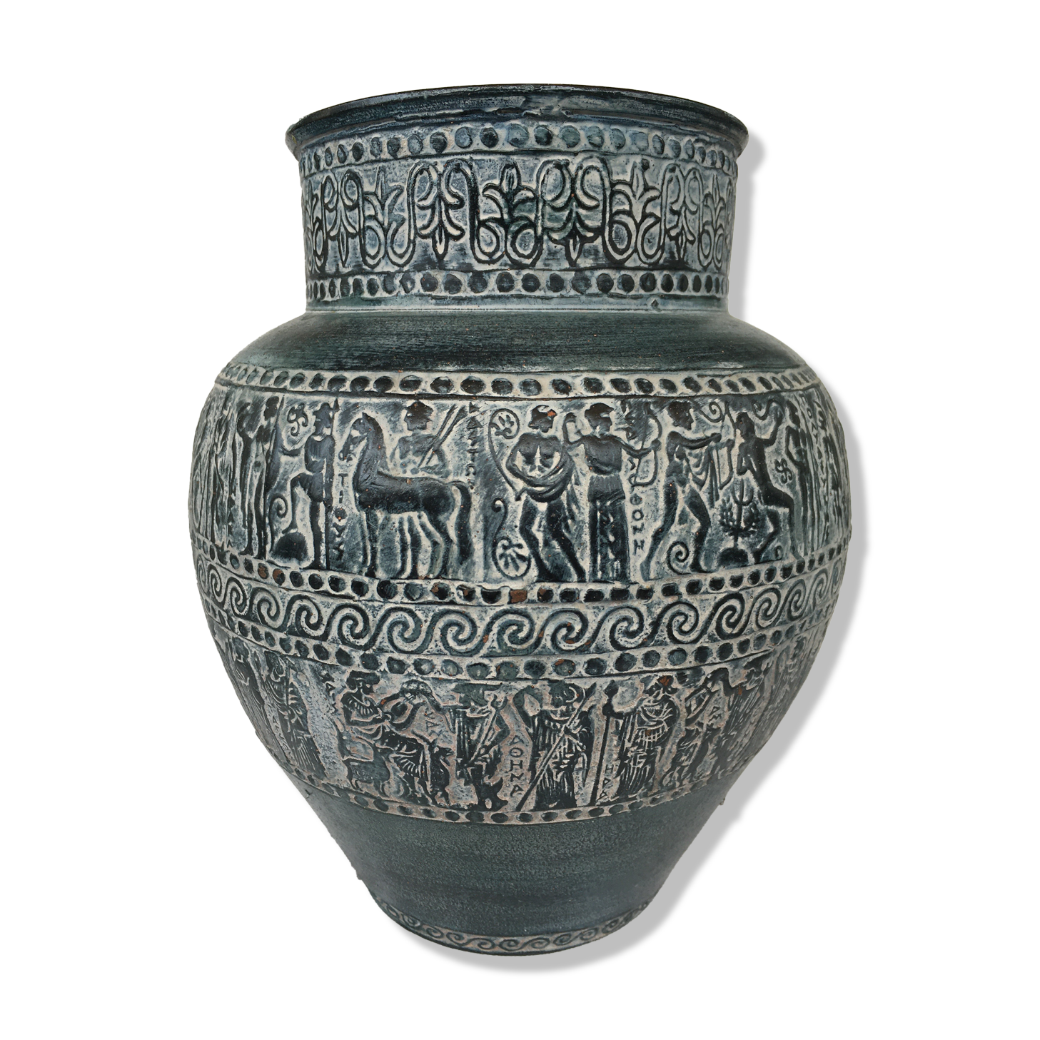 Vase decorated with friezes of ancient inspiration.