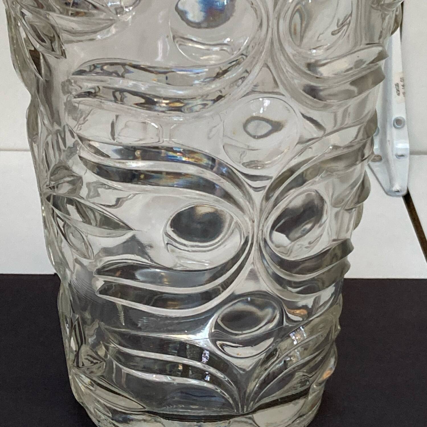 Large vintage 70s glass vase, Italian work