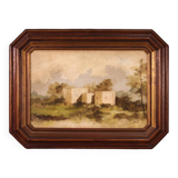 Peinture de paysage italienne signée du XXe siècle