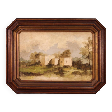 Peinture de paysage italienne signée du XXe siècle