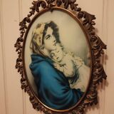 Virgin and Child brass frame