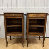 Pair of walnut bedside tables