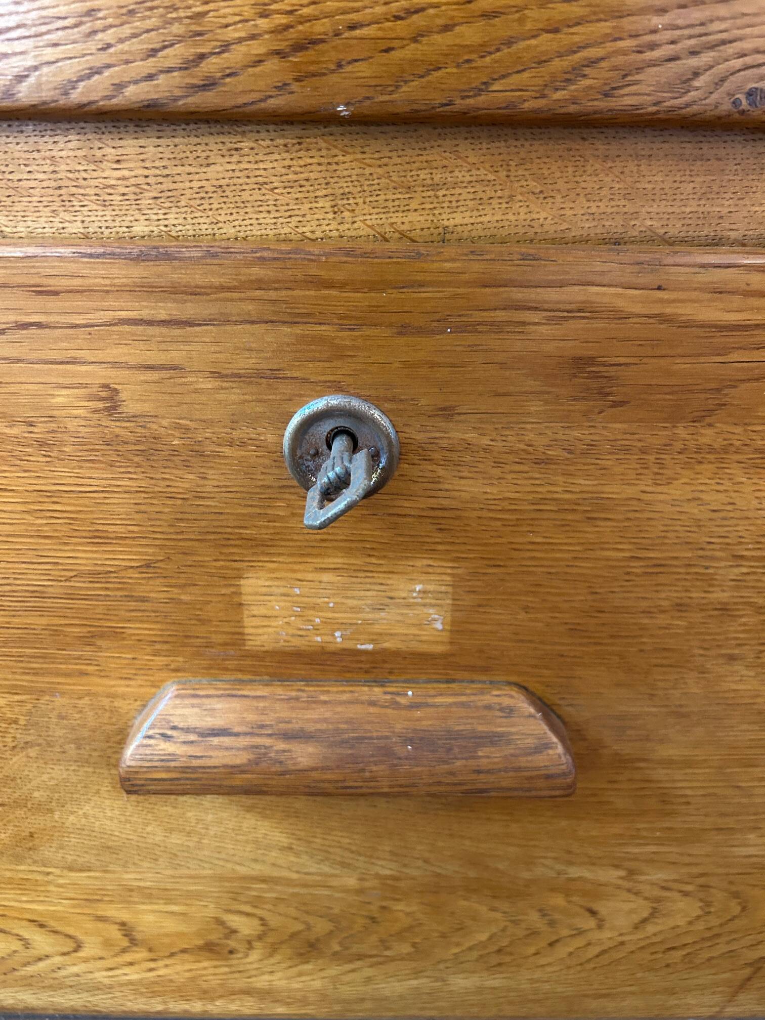 solid oak workshop cabinet, 1950