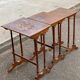 3 nesting tables in Art Nouveau style, made of solid wood and marquetry from the 19th century.