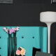 Seat "Scala" turquoise velvet leather black
