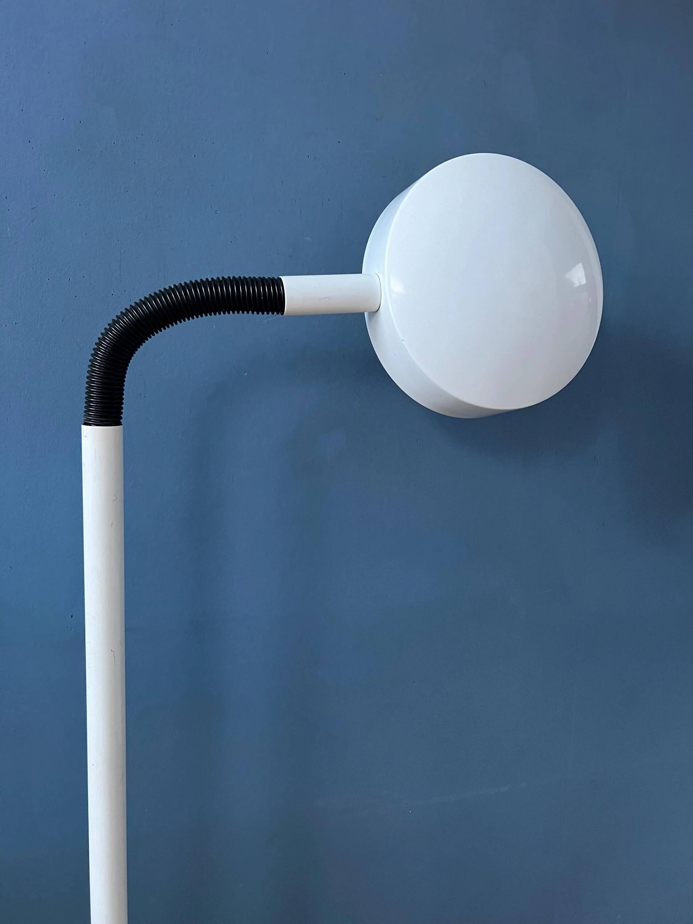 Vintage Space Age floor lamp in white metal Hala