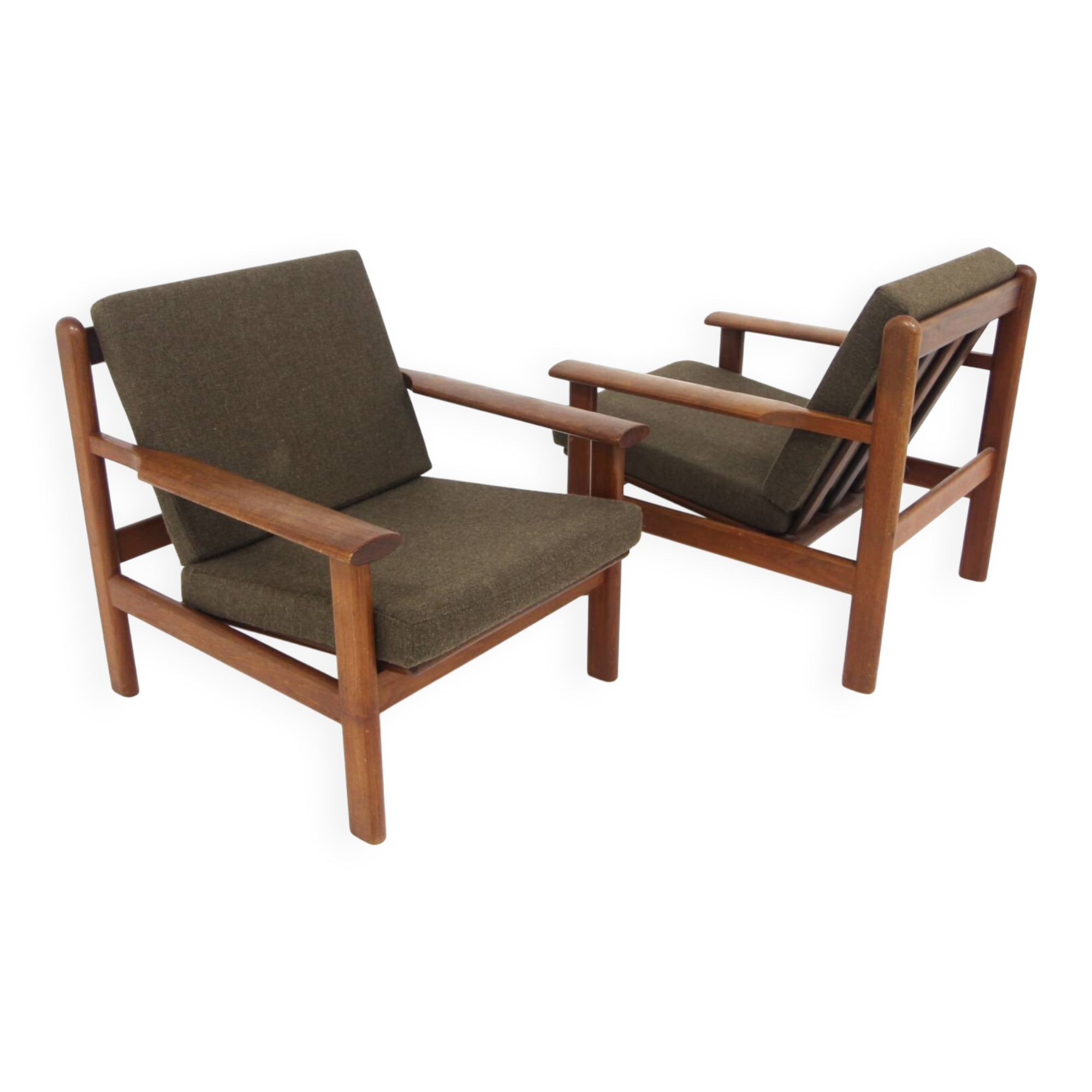 Set of 2 Scandinavian teak armchairs, Poul Volther, Gemla Möbler, Sweden, 1