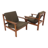 Set of 2 Scandinavian teak armchairs, Poul Volther, Gemla Möbler, Sweden, 1