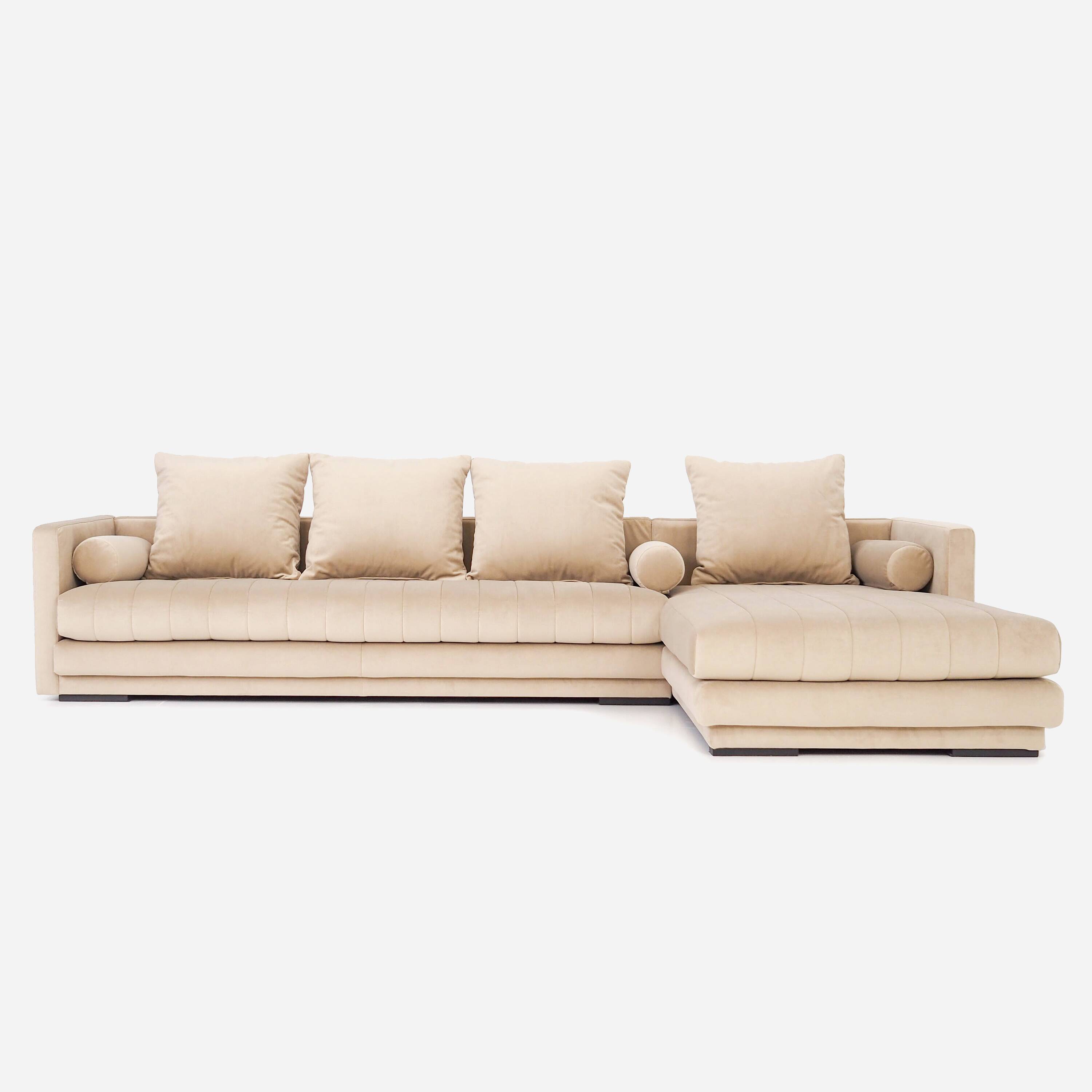 Corner sofa kopenhaga beige velour, scandinavian design