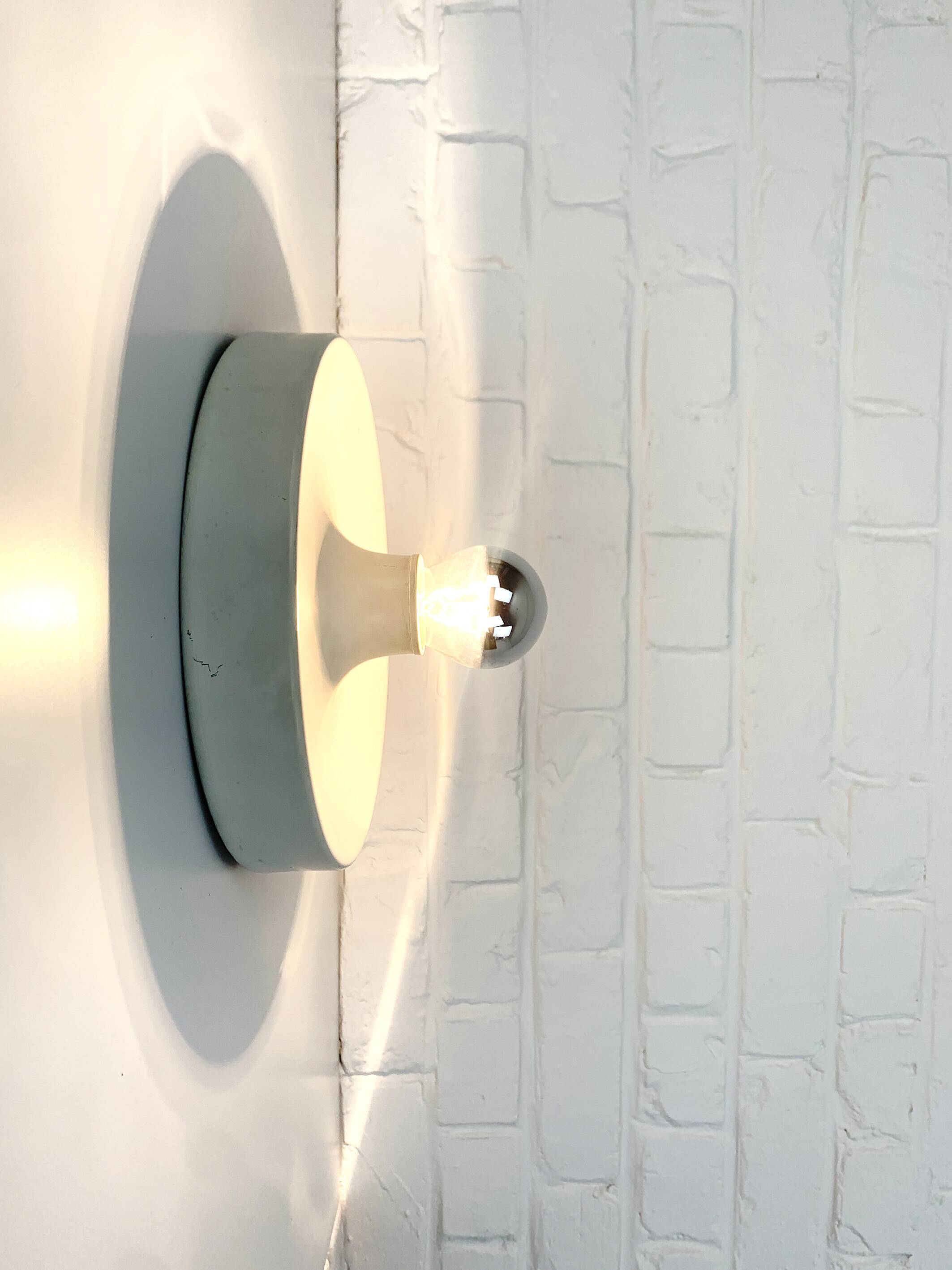 Space Age wall lamp by Staff Leuchten in aluminum, Flush Light, 1960-70