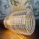 Vintage Scandinavian teak and holophane glass pendant light. 50s/60s