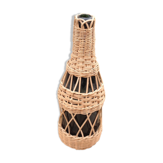 Bottle covered with wicker