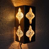 Pair of Palwa sconces in brass and crystal