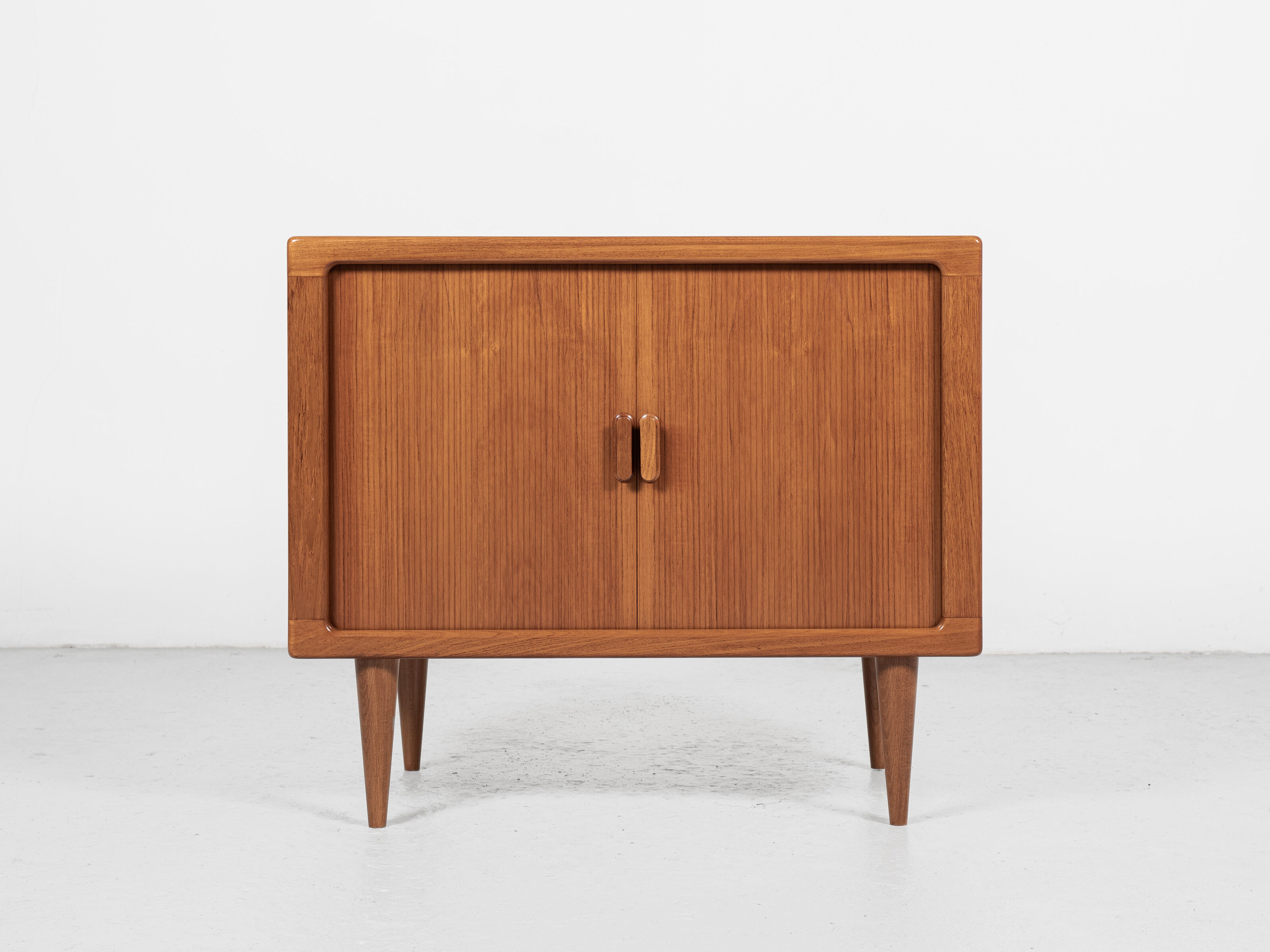 Midcentury Danish sideboard in teak with tambour doors by Dyrlund 1960s - wooden legs
