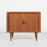 Midcentury Danish sideboard in teak with tambour doors by Dyrlund 1960s - wooden legs