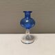 Vase with trumpet-shaped foot, in translucent and blue glass, model Lagune, 1974.