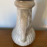 Antique Pitcher Vase With Handle Grey Ceramic West Germany Vintage Decoration #