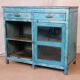 Ancien buffet en teck birmane patine bleue d’origine