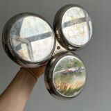 antique tripartite dish with carved handle