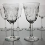 6 Baccarat crystal water/wine glasses, Molière model