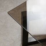 Italian Wooden & Smoked Glass Coffee Table, 60s