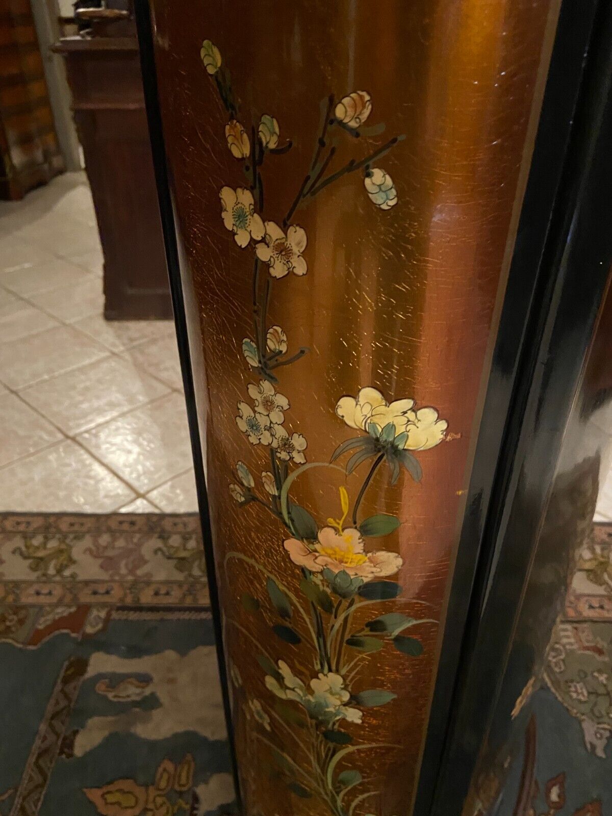 Sideboard fifth wheel pedestal storage column CD lacquered décor China Japan