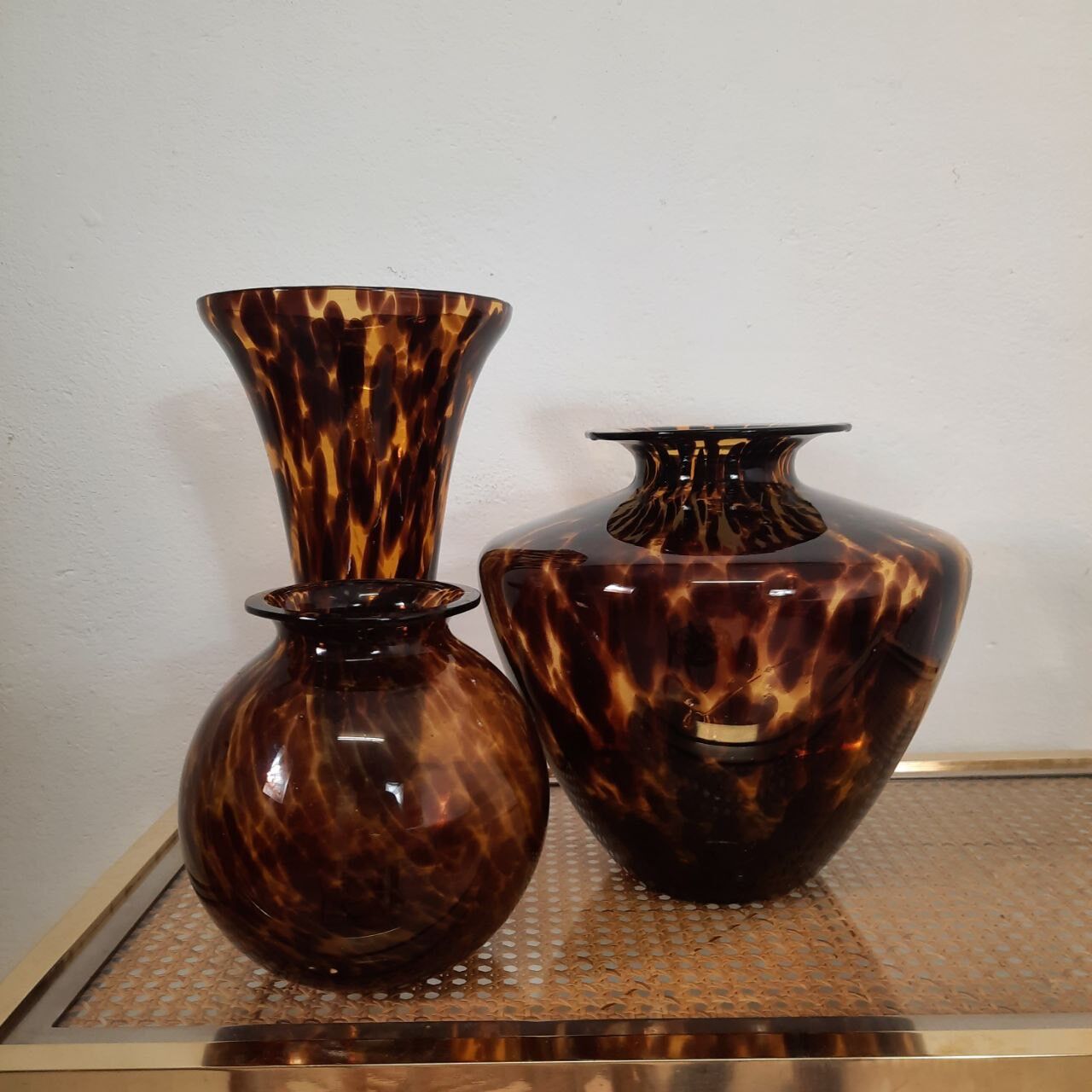 Vintage 80s / 90s spotted vase, Murano glass for Dior.