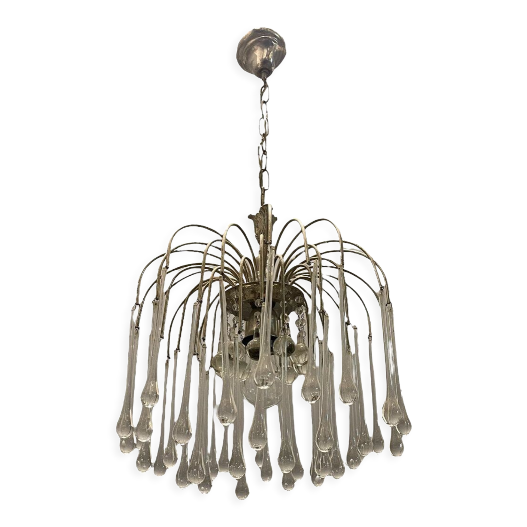 Murano glass drop waterfall chandelier, 1960s
