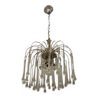 Murano glass drop waterfall chandelier, 1960s