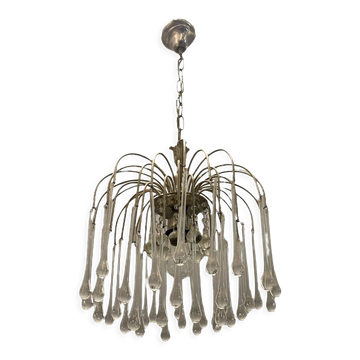 Murano glass drop waterfall chandelier, 1960s