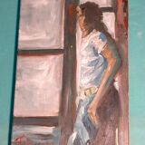 20th Century Vintage Impressionist Oil Painting Portrait of a Woman