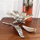 Flower candle holder with removable petals and ashtrays from the 60s/70s