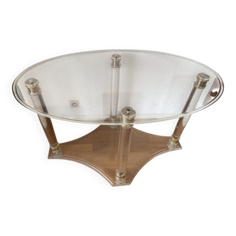 Table d'appoint ovale, en plexiglas
