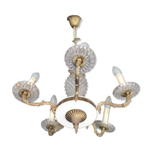 Lustre suspension ananas - hollywood regency style