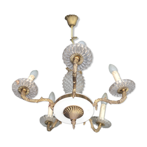 Lustre suspension ananas verre