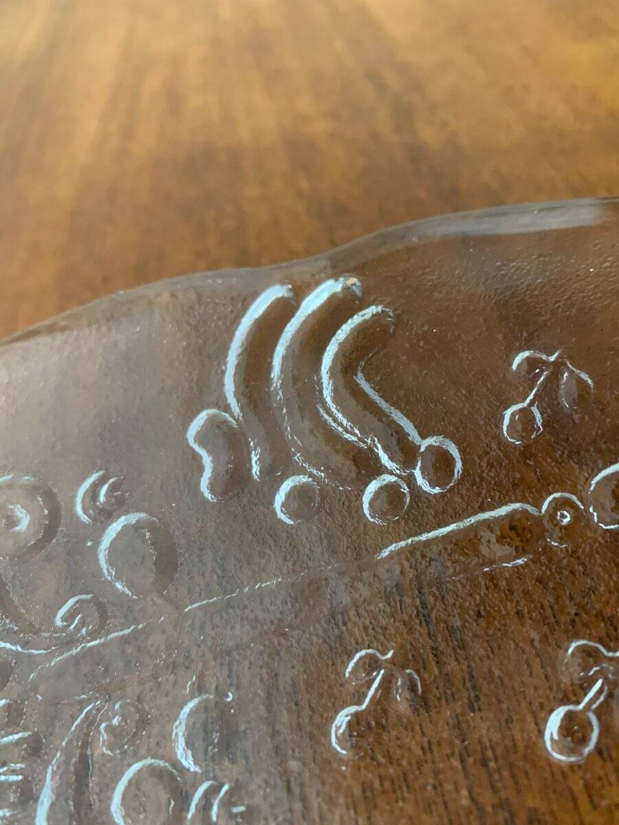 Vintage Swedish glass plate Doran by Goran Warff for Kosta Boda