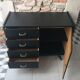 Black chest of  drawers feet compass 60s