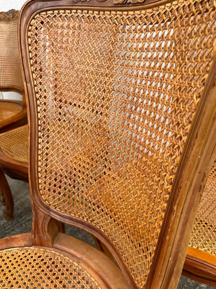Set of 6 Cane Chairs in Louis XV style