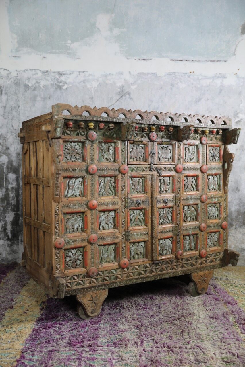 Indian carved chest