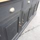 Industrial buffet four doors and four drawers black handles brushed brass patina