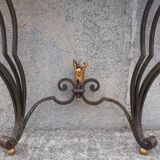 Console forged foot marble top