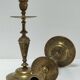 Pair of candle holders patinated bronze floral decoration early twentieth century