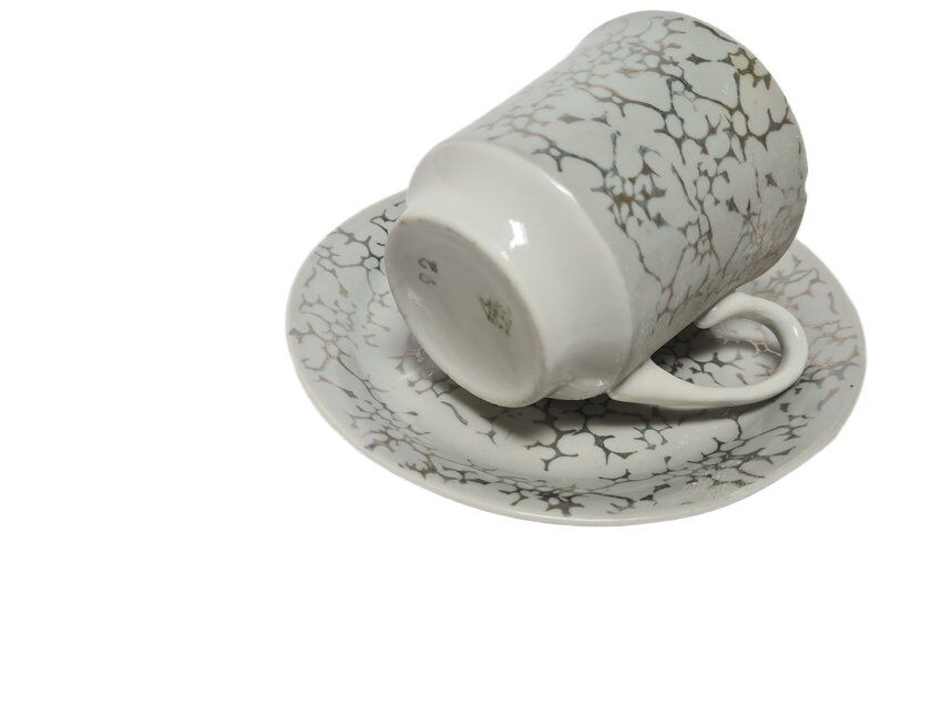 Vintage Polish cup and saucer from Wałbrzych Pottery, 1970s, set of 2