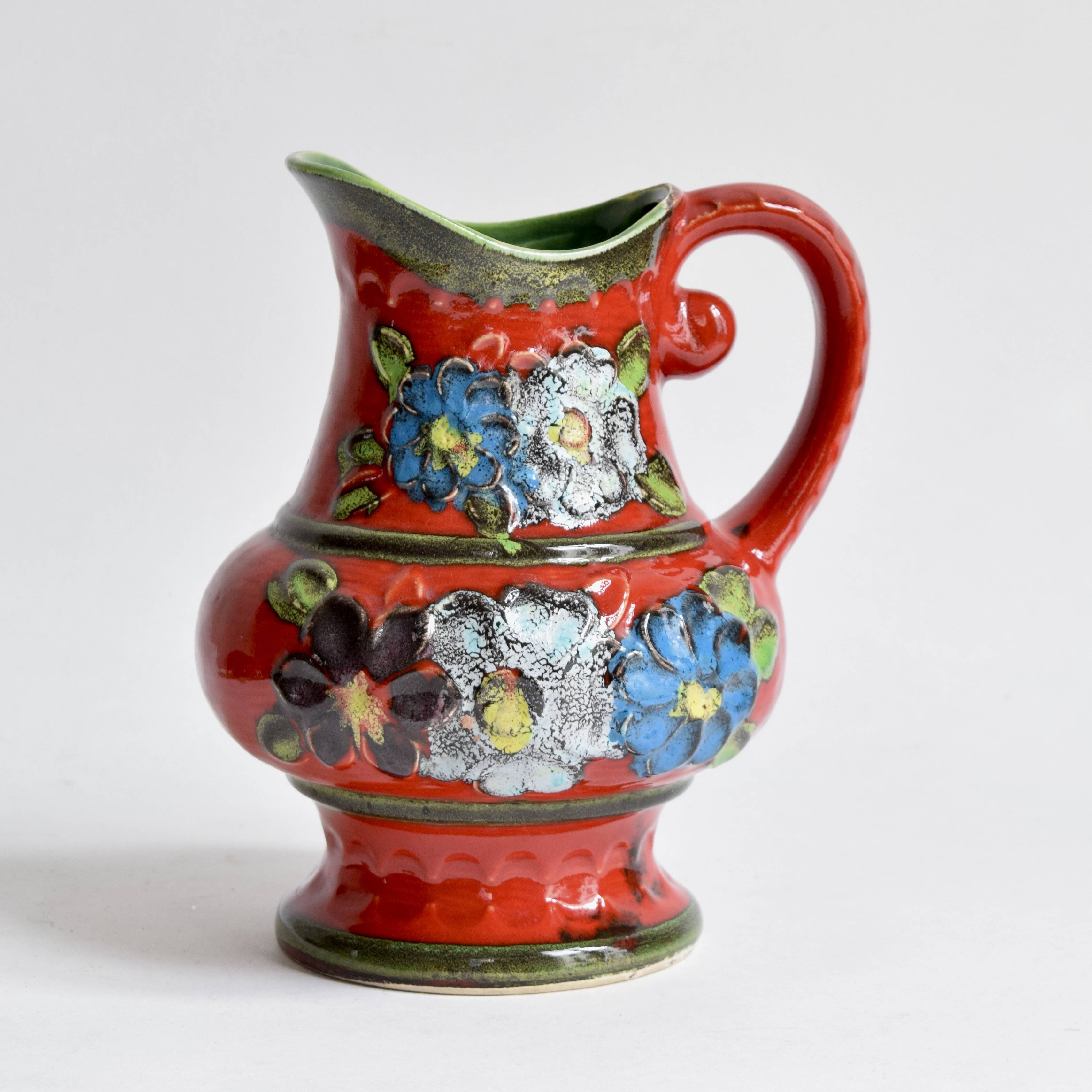 Bay Keramik - Vintage pitcher model 99 20 - Floral decor - Made in West Germany